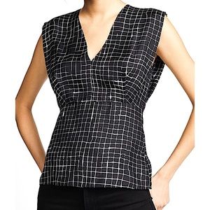 Theory Kimono Pleat Top Silk Sleeveless Sz XS